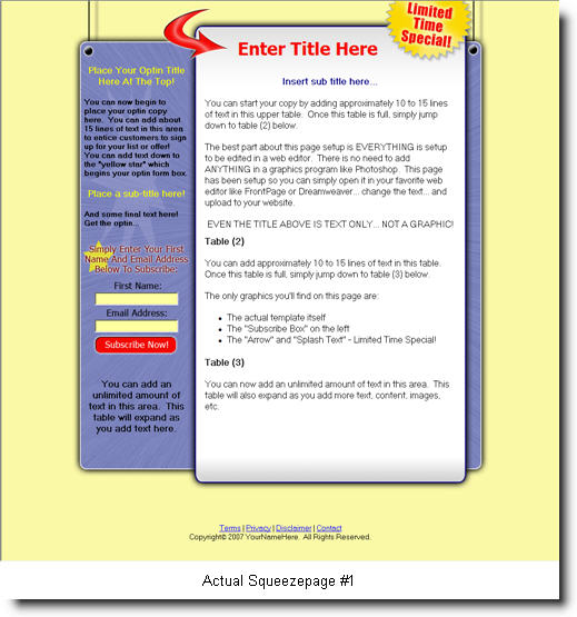 Squeeze Your Way to Health - Squueze Page Templates: Master Resale ...