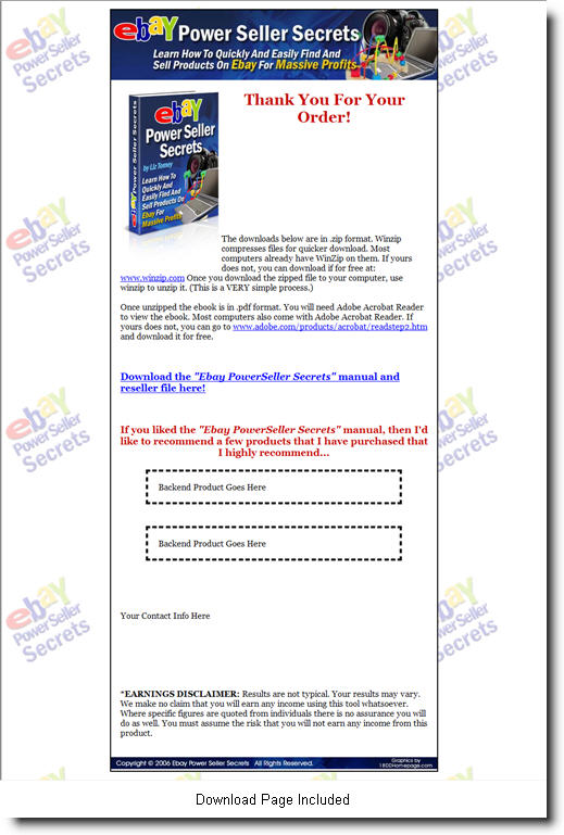 eBay Power Seller Secrets ebook Master Resell Rights